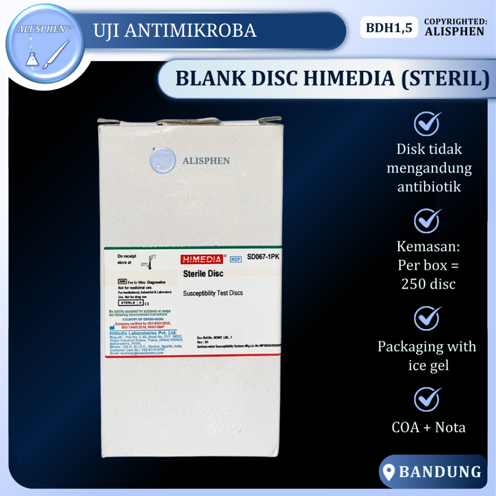 [BDH1,5] Blank Disc / Sterile Disc Antibiotik 1 Box | HIMEDIA | For Laboratory Use
