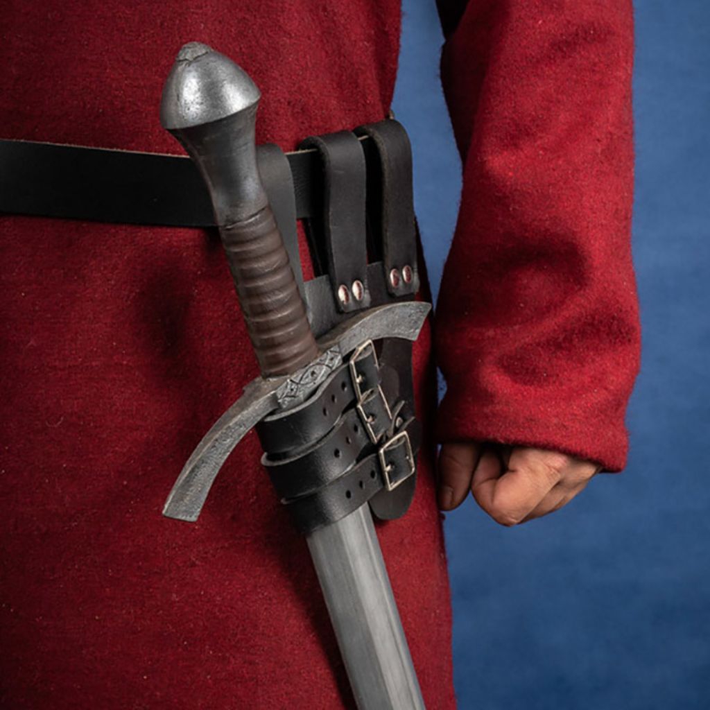 Sarung pedang kulit untuk LARP Viking abad pertengahan, sarung pedang yang dapat disesuaikan, akseso