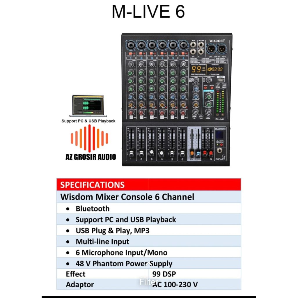 mixer Wisdom mlive6 mixer Wisdom mlive 6 mixer Wisdom m live 6 mixer 6 Chanel wisdom