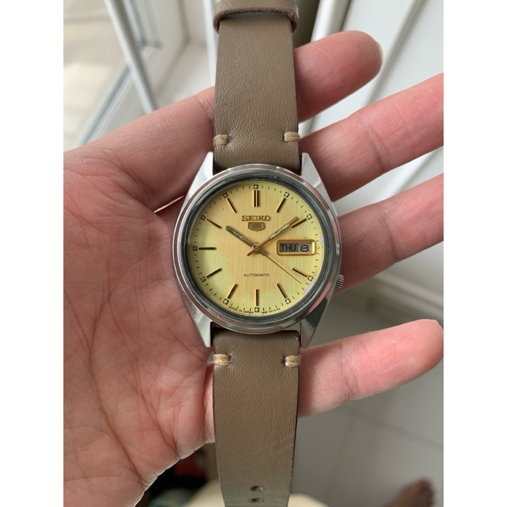 Seiko 5 Full Original automatic calibre 7009 Ref 7009-3040 Natural aging dial kondisi mulus strap cu