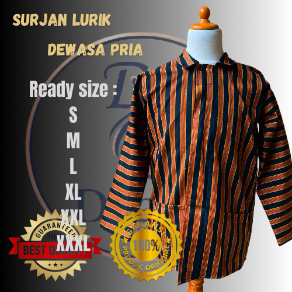 ATASAN SURJAN LURIK LENGAN PANJANG DEWASA PRIA (original) | BAJU ADAT JAWA PRIA