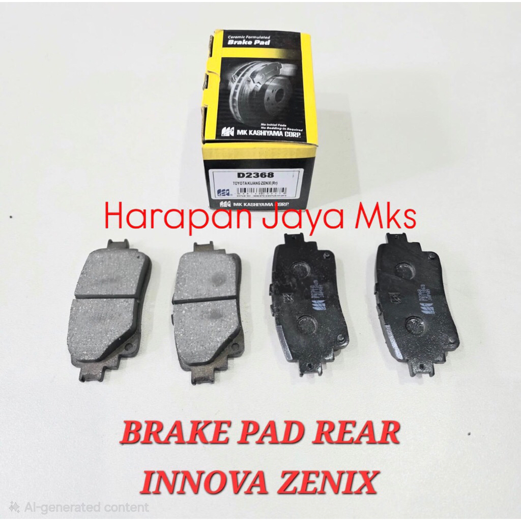[1SET][MK] BRAKE PAD KAMPAS CAKRAM BELAKANG TOYOTA INNOVA ZENIX - MK KASHIYAMA D2368 [BERKUALITAS BE