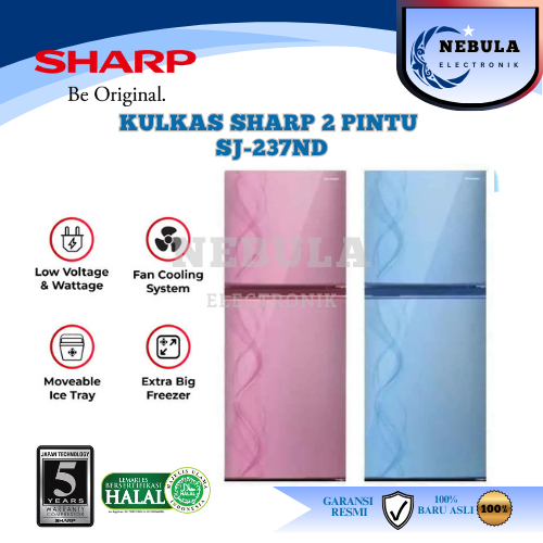 KULKAS SHARP 2 PINTU SJ-237ND/KULKAS SHARP 2 PINTU TANPA BUNGA ES/LEMARI ES SHARP 2 PINTU NO FROST