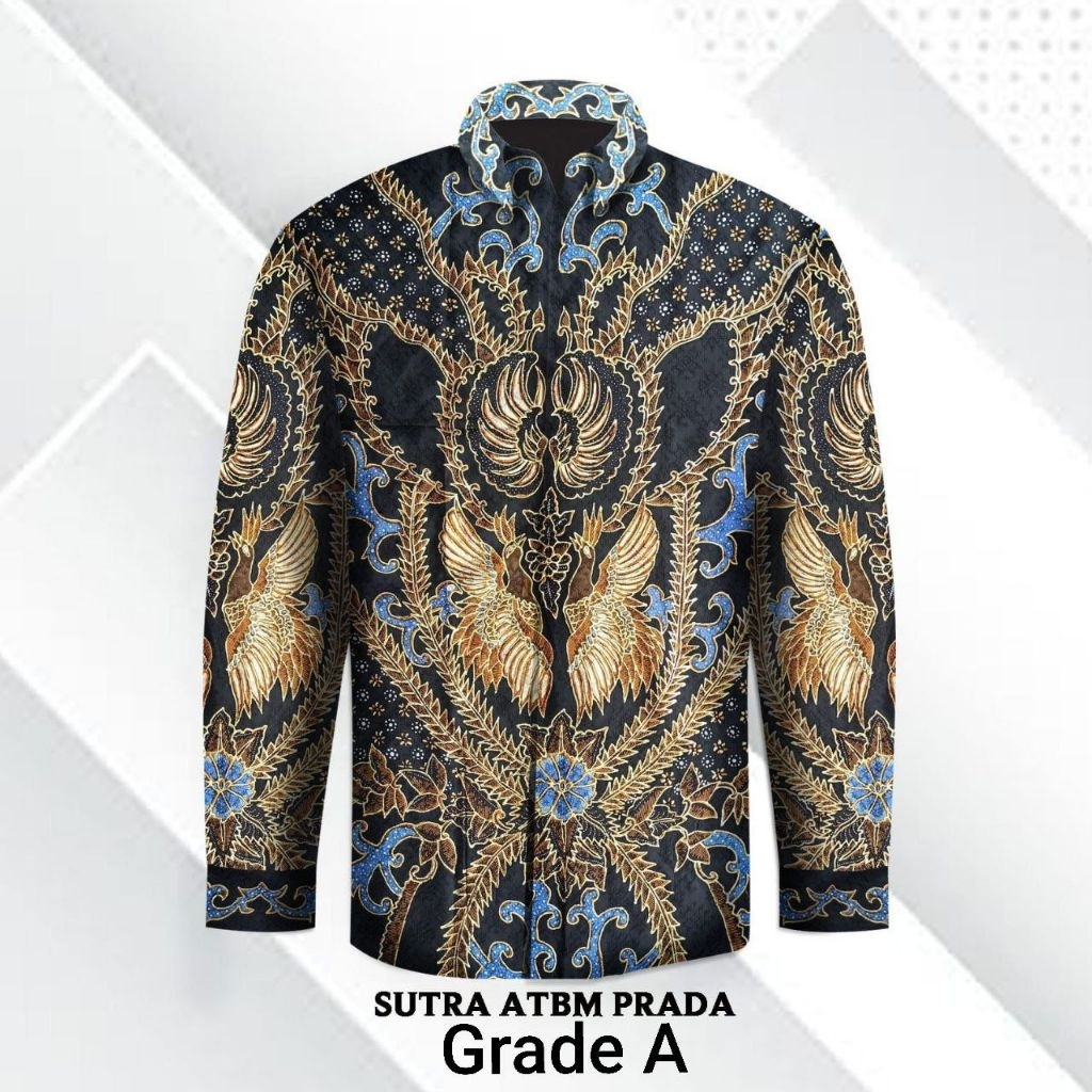 Kain Batik Tulis Sutra Prada Exlusive Pola Kemeja Batik Tulis 100% Asli Pekalongan Canting Manual