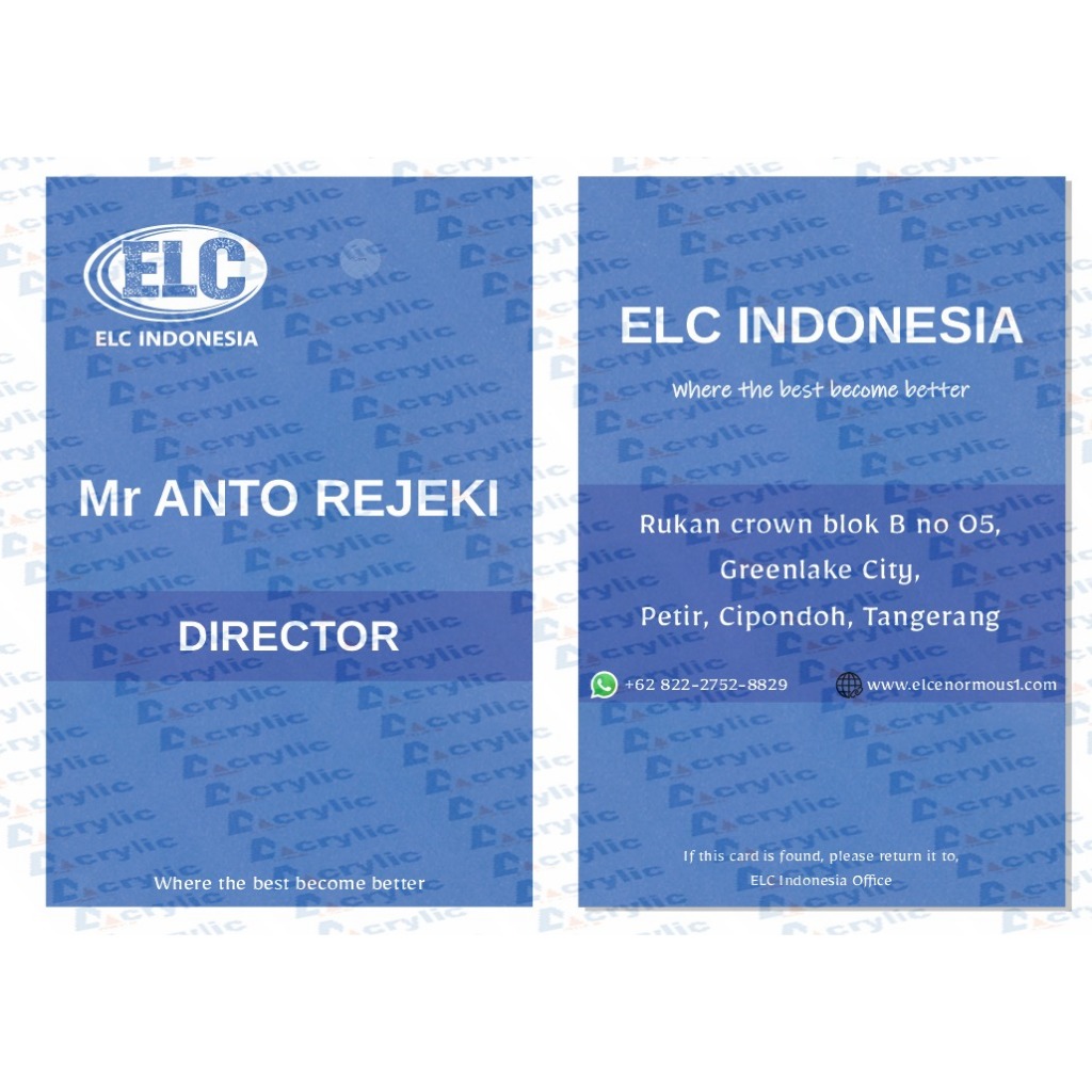 ID card / Name card / ID card akrilik / Tempat akrilik bening / holder card / Tempat kartu ID card /