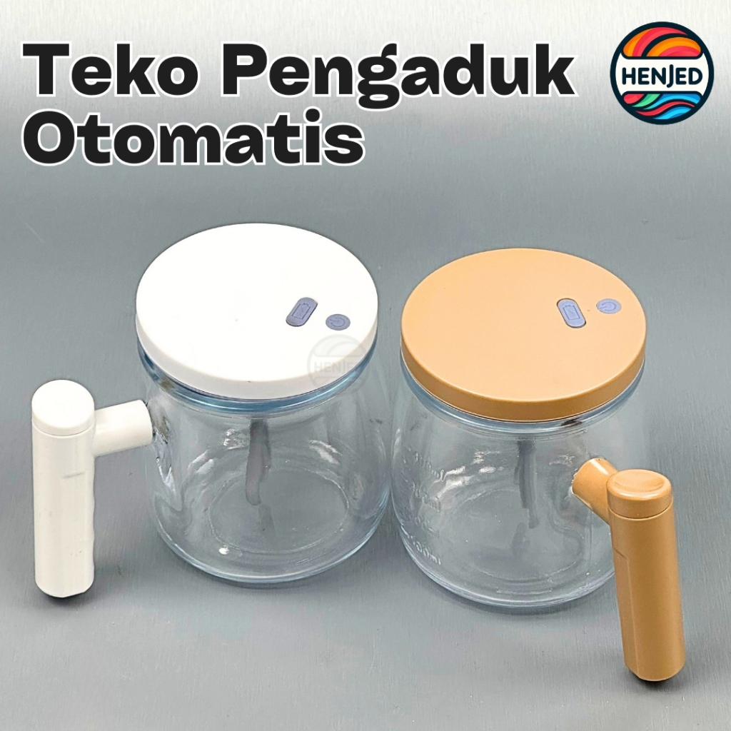 Teko Pengaduk Otomatis Bahan Kaca Rechargeable Portable Kopi Teh Susu Matcha Praktis Tanpa Sendok