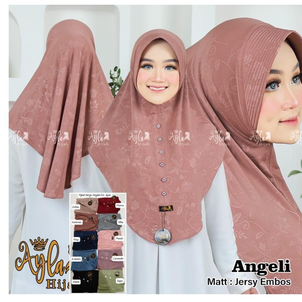 Hijab bergo instan angeli lasercut/Ayla hijab