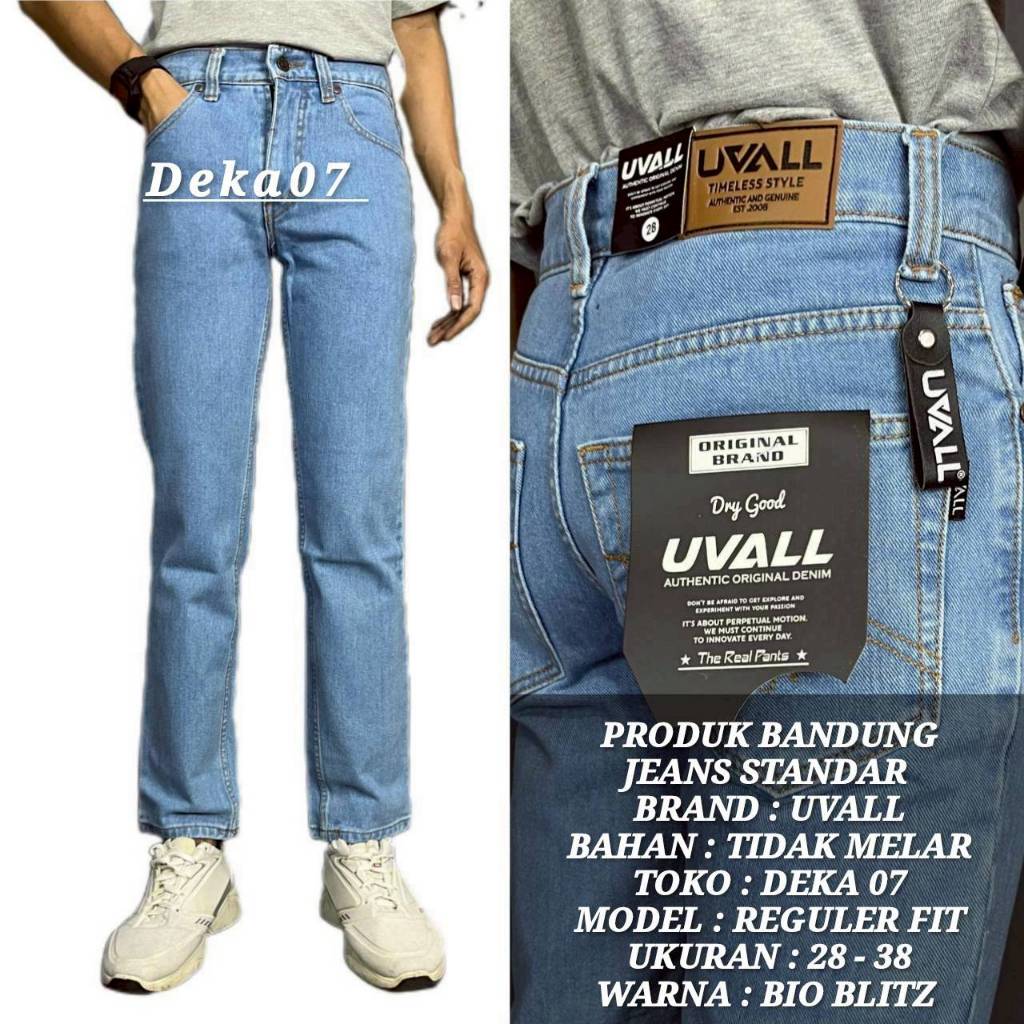 UVALL Celana Jeans Panjang Pria Standar Reguler