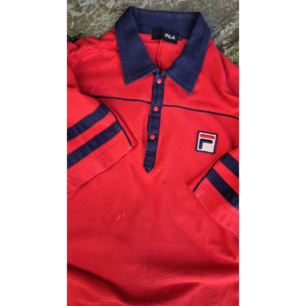 Poloshirt Fila Two Line Vintage 80s