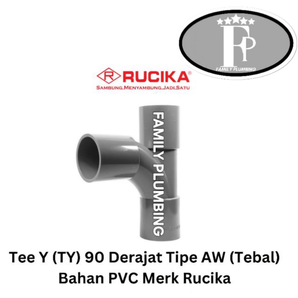 TEE WAY 90° PVC RUCIKA AW TEBAL 6" TY 90° LARGE RADIUS TEE Y 90° DN150 6" 6INCH 6 INCH PVC RUCIKA AW