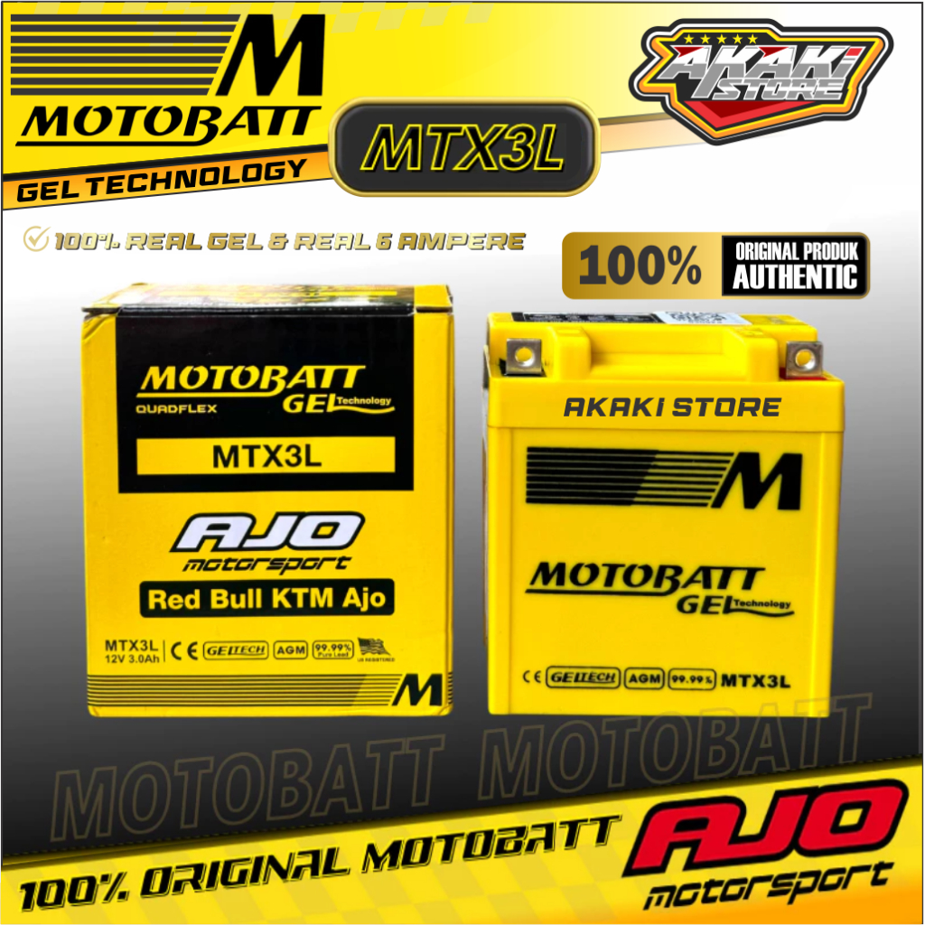 Aki Kering Motobatt MTX3L Rx-king - Ninja R Old Original