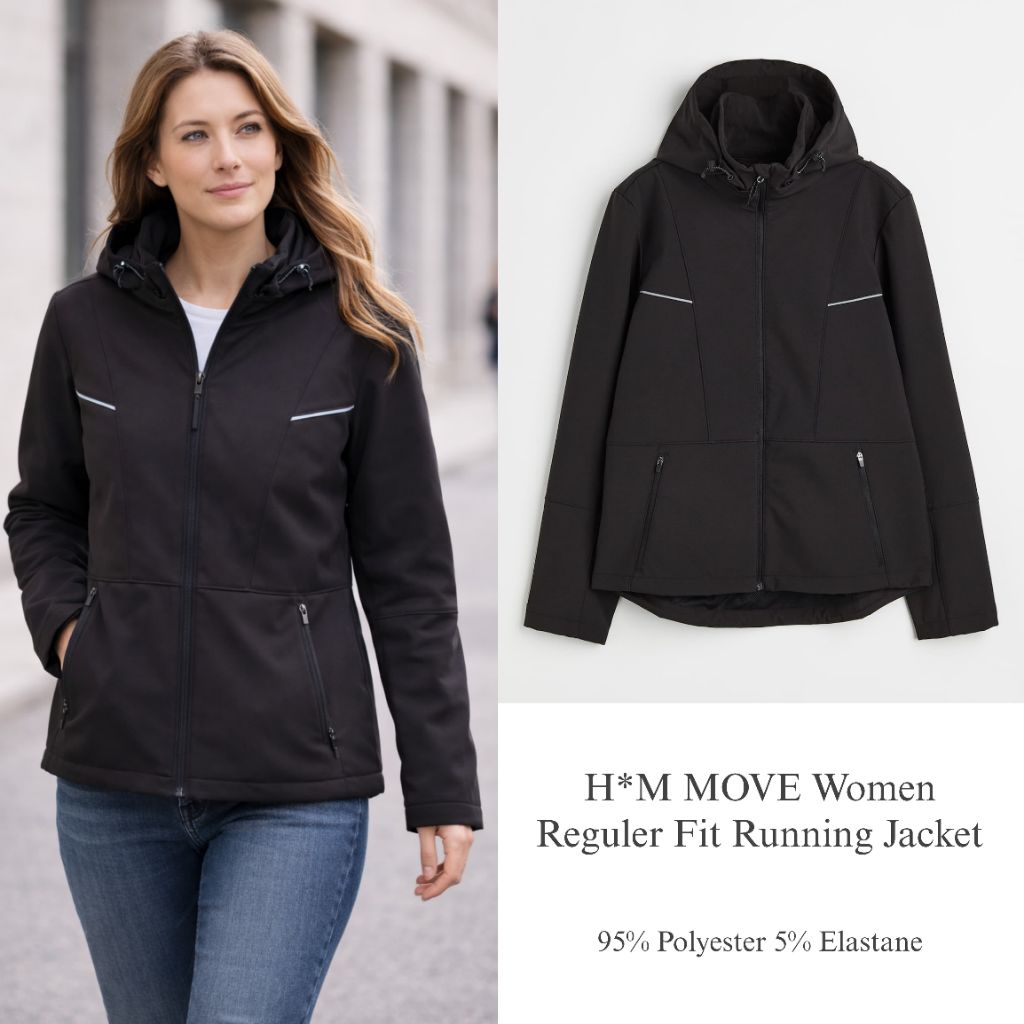 H*M MOVE Women Reguler Fit Running Jacket/Jacket Wanita Original Breanded/Jacket Wanita Terbaru