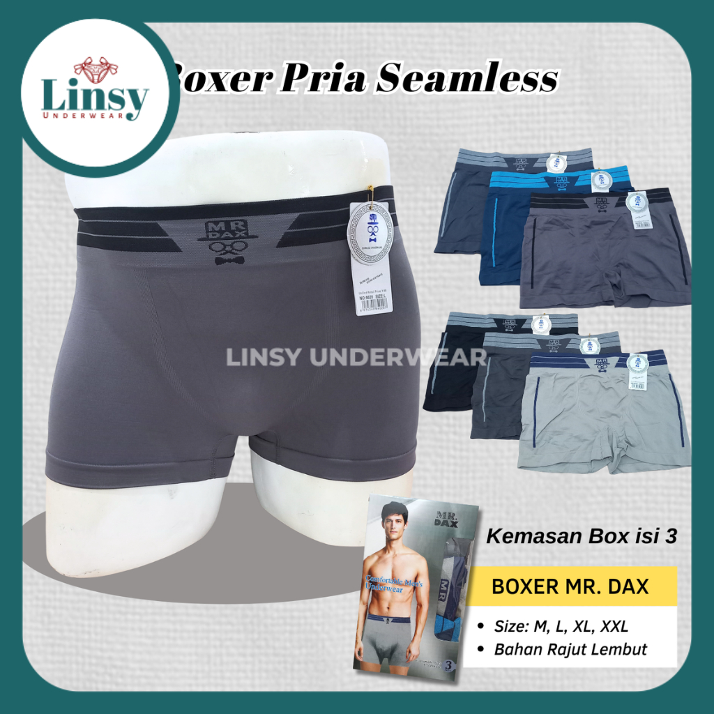 ISI 3 Cd Boxer Pria Dewasa Mr Dax M L XL XXL Celana Dalam Bokser Like Jumbo Pria Celana Dalem Boxer