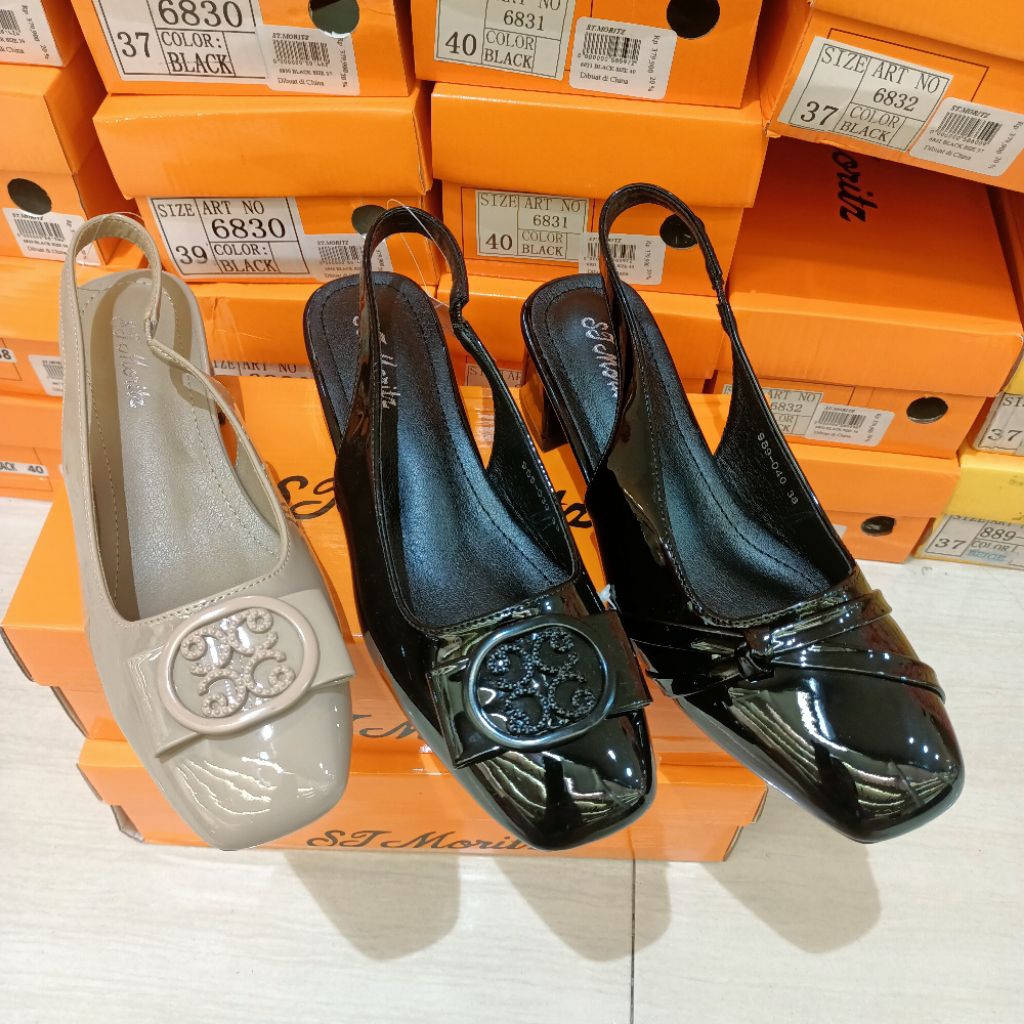 sepatu wanita slingback heels 5cm ST.MORITZ original