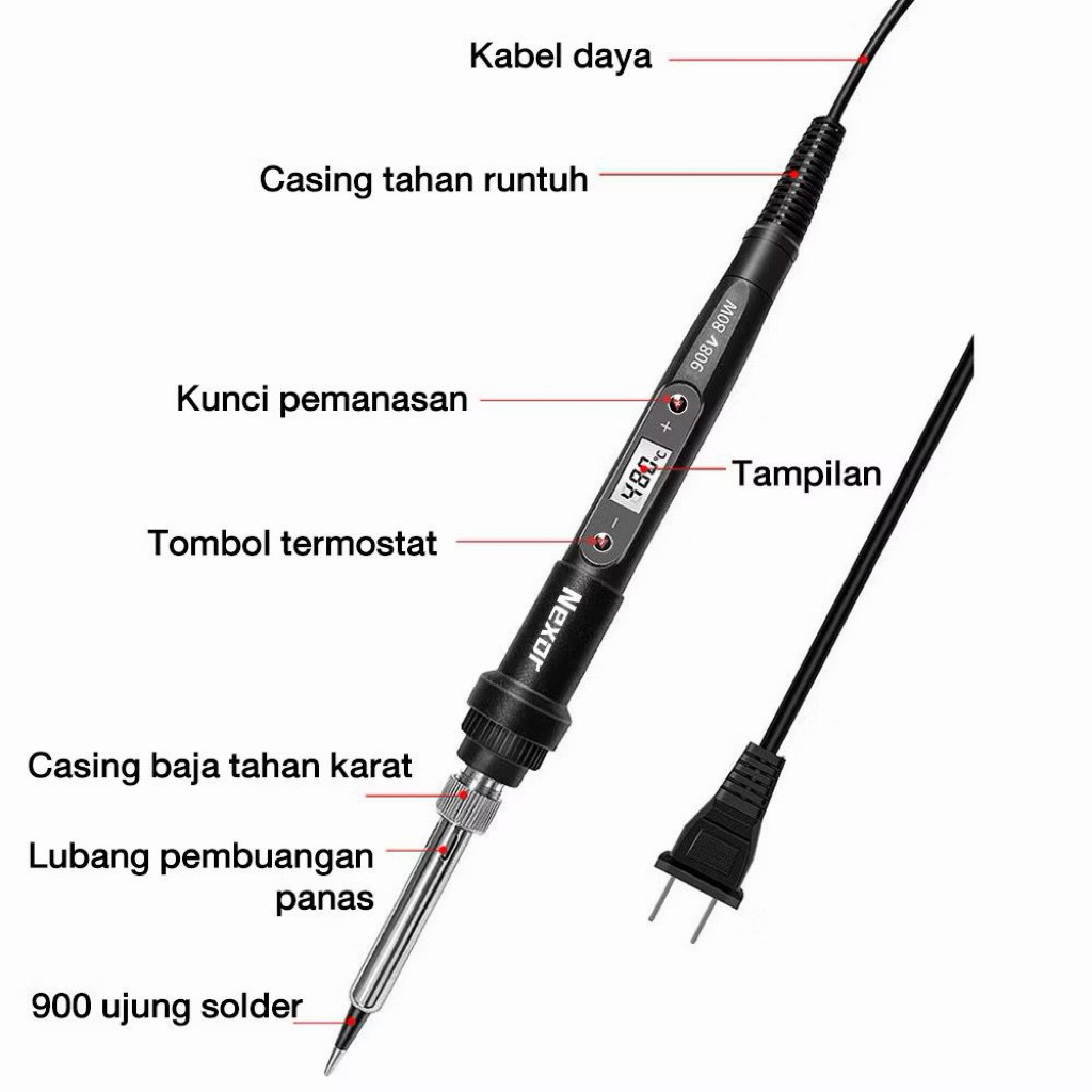 Solder 908S 80W Digital Adjustable Temperature - Solder Digital 80W / Solder 80W Digital Adjustable 
