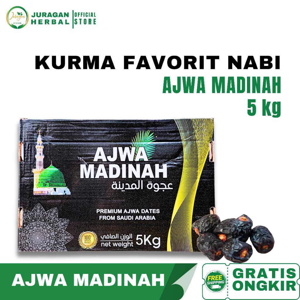 KURMA AJWA AL-MADINAH PREMIUM ORGANIC 5 kg | KURMA FAVORIT NABI