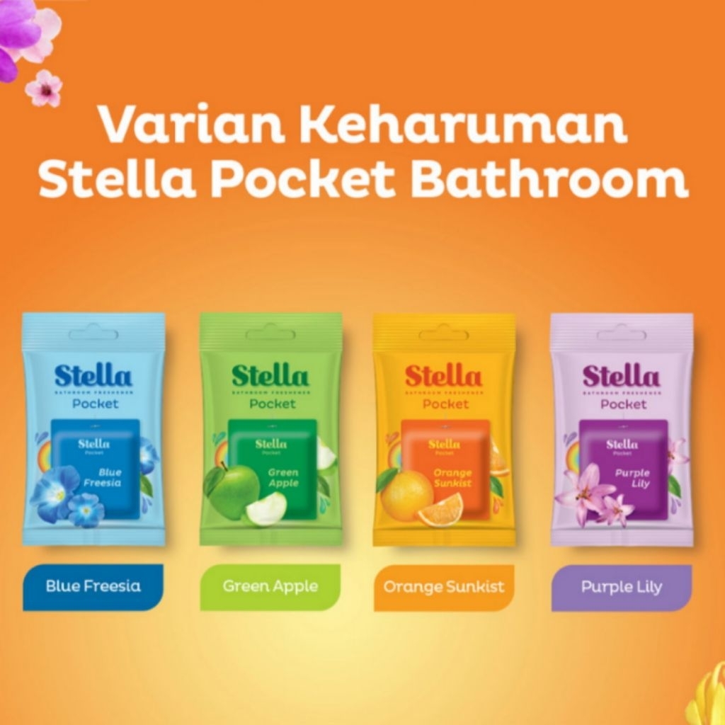 Stella Pocket Bathroom 10gr - Slim Gel Technology, Aroma Segar, Tahan Lama