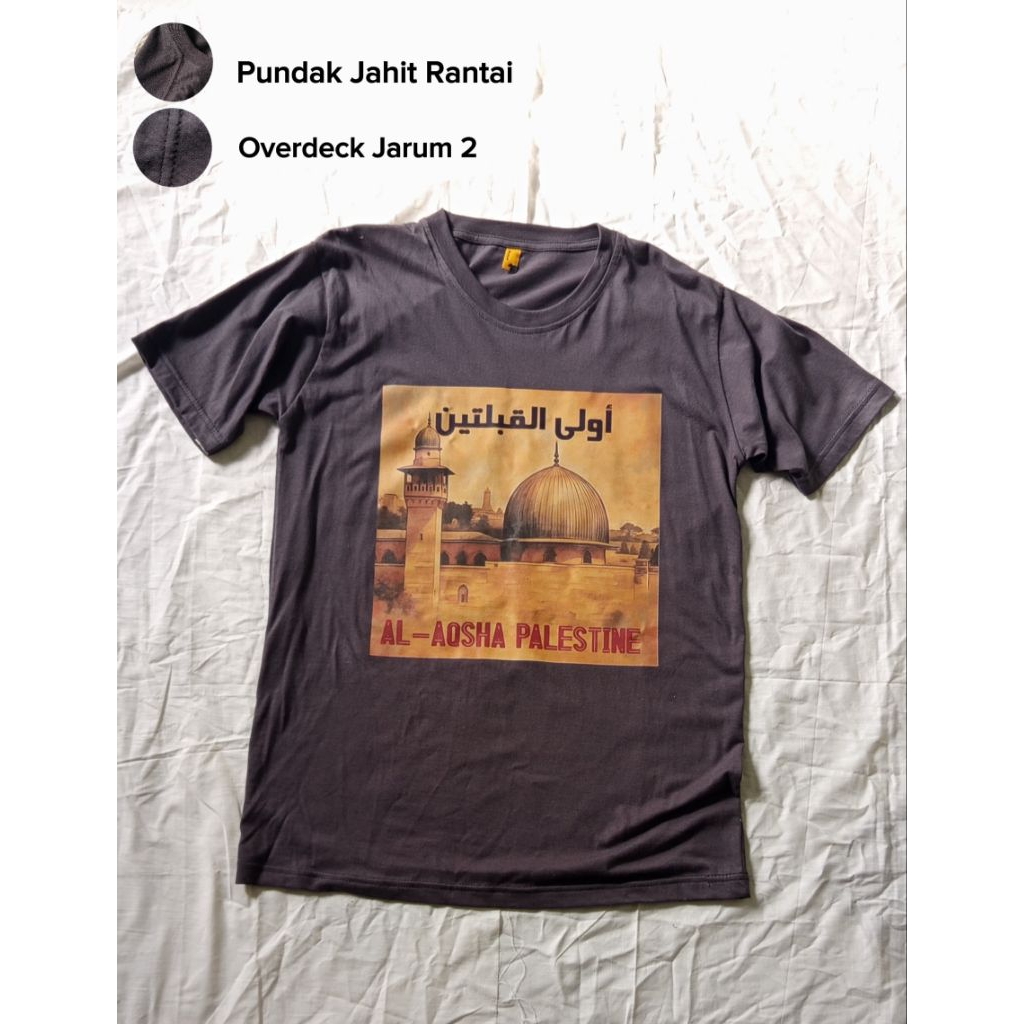Kaos Palestina Original Pria Wanita – Desain Masjid Al Aqsa | Baju Support Palestine Premium Quality