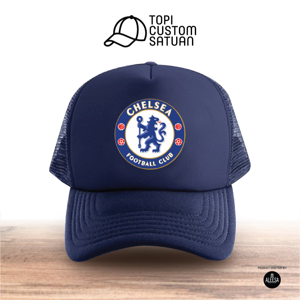 Topi custom satuan untuk remaja dan dewasa bola/ topi bola /chelsea 2
