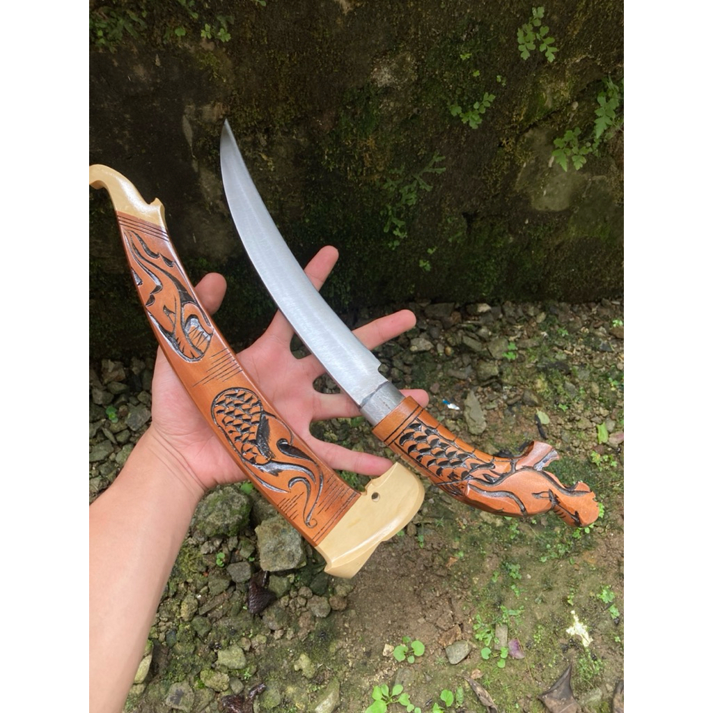 STOK TERBATAS COD {BAYAR DITEMPAT} PISAU KUKU MACAN MOTIP UKIR NAGA