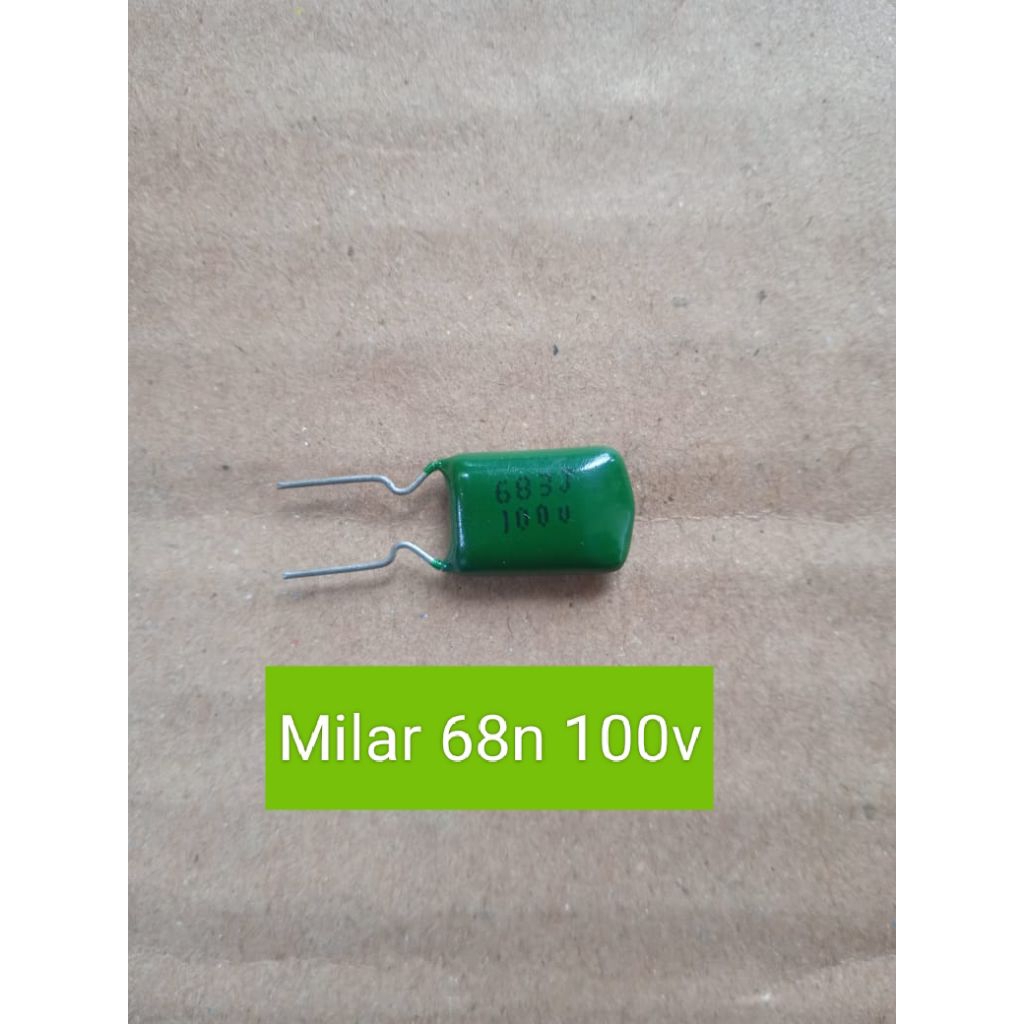 Milar 68n 100v Mylar 683 68 N 100 volt Kapasitor Milar 68 nano Farad Capacitor Mylar Hijau 68nf