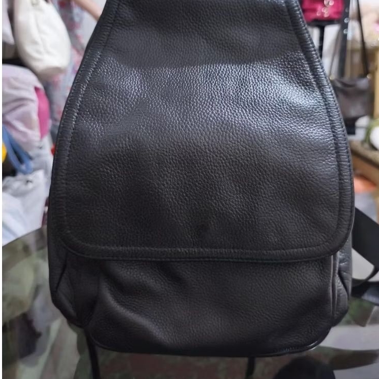 RANSEL WANITA KULIT ASLI HITAM SMALL SECOND