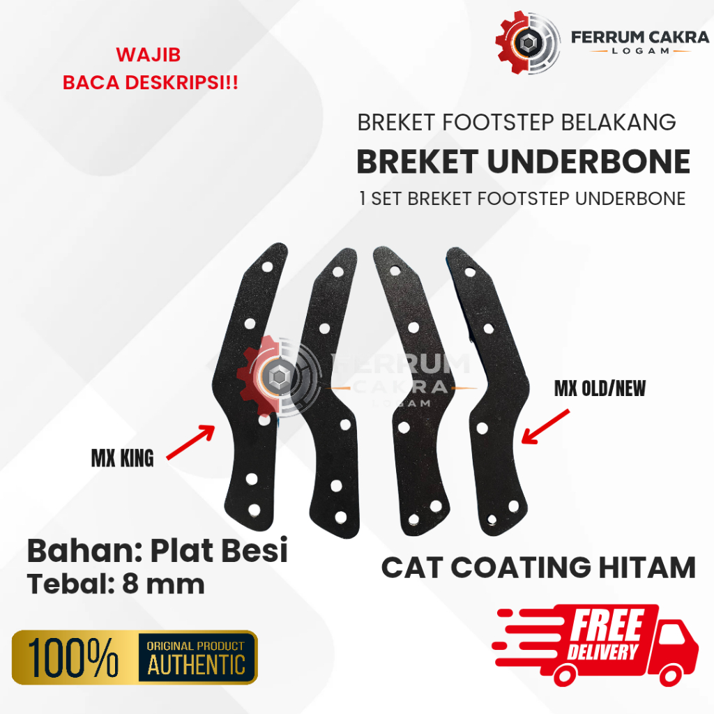 Breket Underbone MX King 150 Tebal 8mm Anti Karat  1 Set Breket Footstep Belakang Underbone Plat Bes
