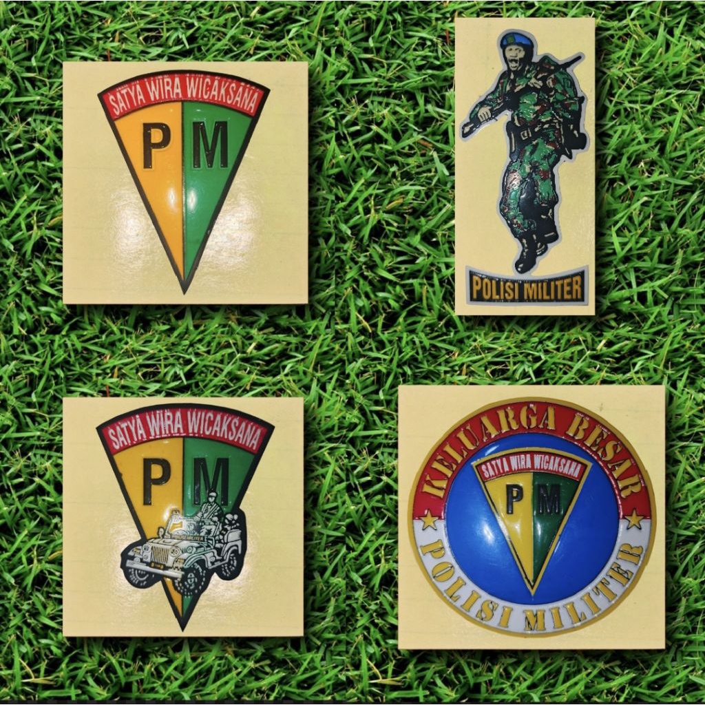 STIKER EMBOS LOGO POLISI MILITER SEGITIGA/POLISI MILITER MOBIL/POLISI MILITER PRAJURIT/POLISI MILITE