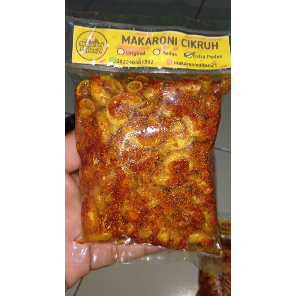 makaroni cikruh pedas daun jeruk kemasan mini