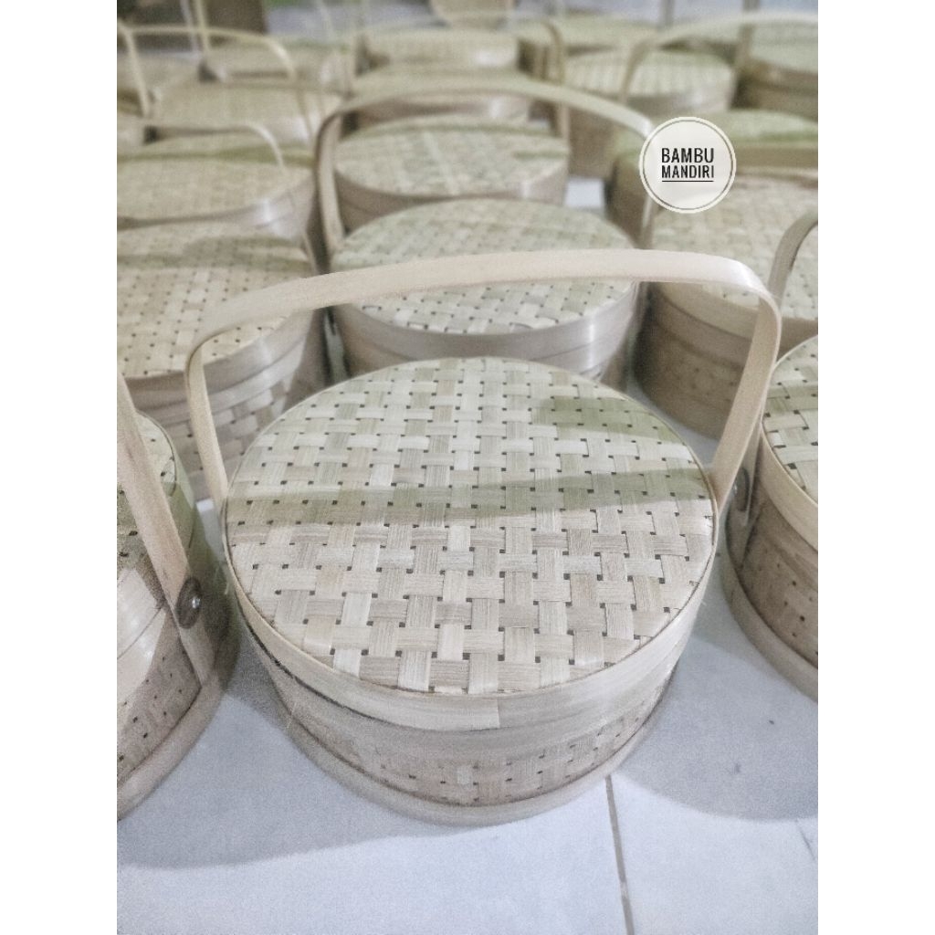 Rantang Bambu Natural Premium/ Rantang Bambu Anyaman / Rantang bambu grosir