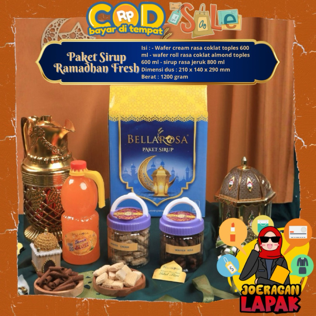 [JOERAGAN LAPAK] HAMPERS LEBARAN BELLAROSA LUNA CHOCOLATE ALMOND KUE KERING SIRUP JUS ORANGE PERMEN 