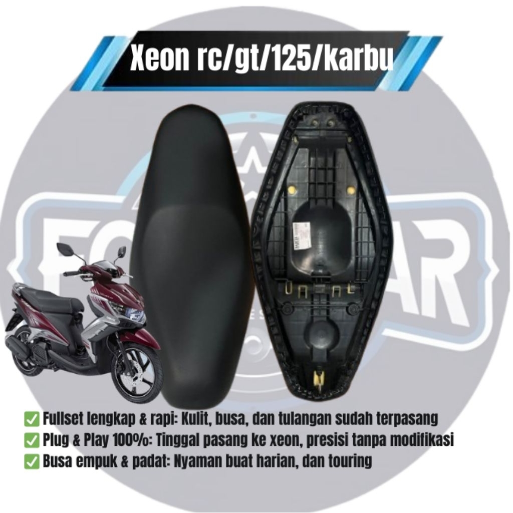 Jok Motor Yamaha Xeon GT/Rc/karbu/125 full set – Tulangan + Busa + Kulit Polos | Jok Siap Pasang | N