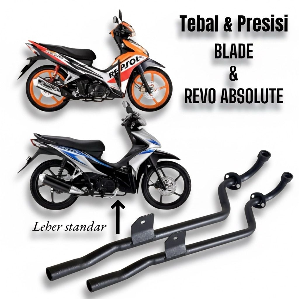 Leher knalpot standar Original, REVO LAMA, REVO ABSOLUTE, REVO NEW, BLADE OLD, BLADE NEW, Pipa leher