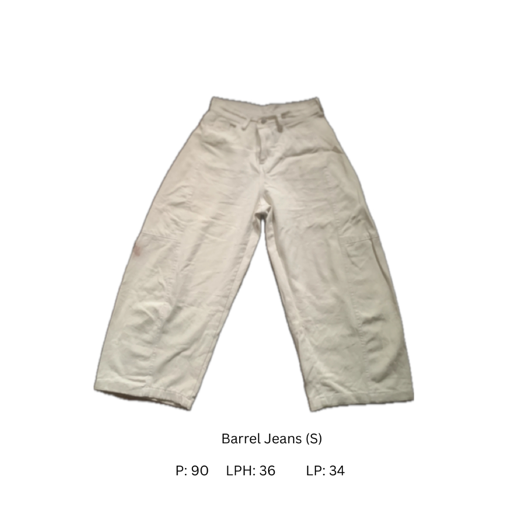 Preloved Barrel Jeans Broken White