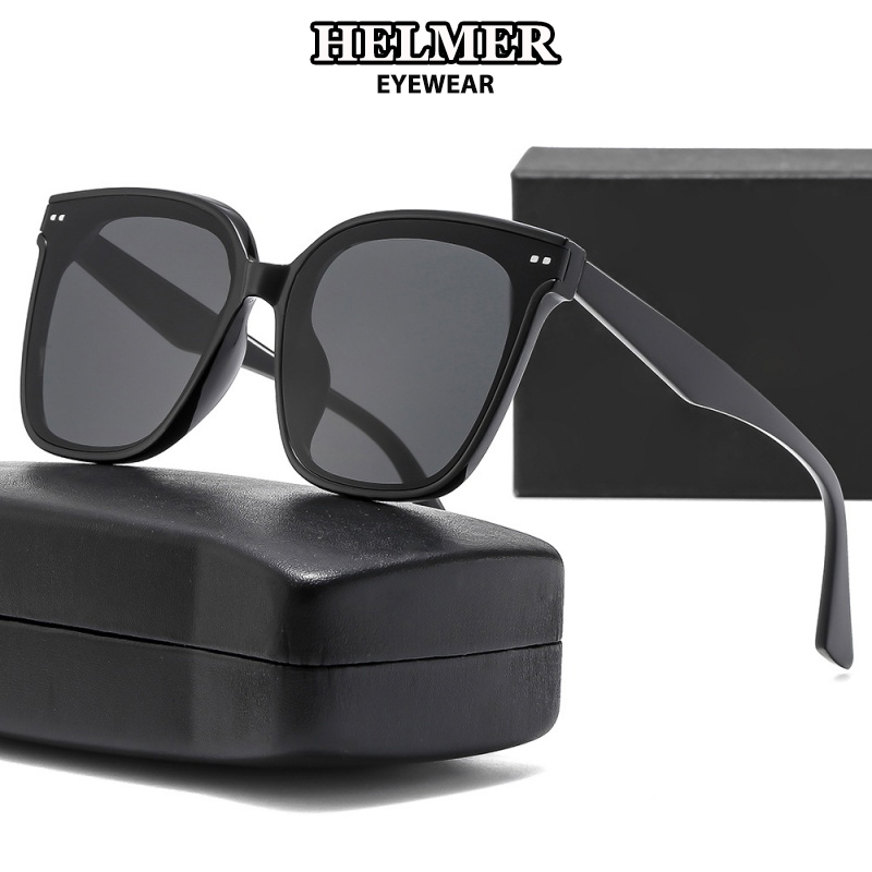 Kacamata Hitam Polarize Anti UV 400 Pria Wanita Kacamata Frame Kotak Oversized Retro