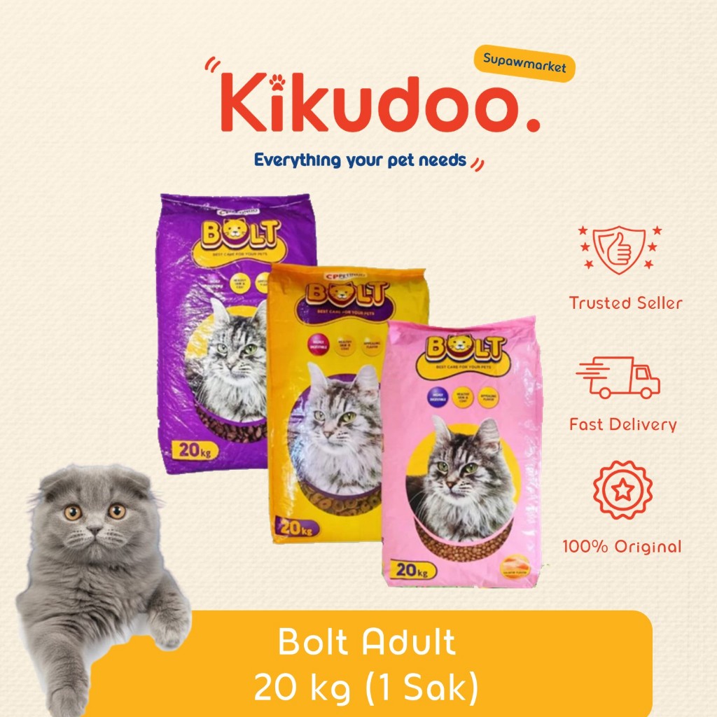 SAK / BOLT CAT FOOD 20 KG/ Makanan kucing Bolt 20 KG / 1 SAK