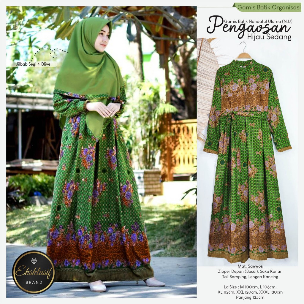 Baju muslimat nu batik Sanwos seragam muslimat set inner dress atasan muslimat SVJ