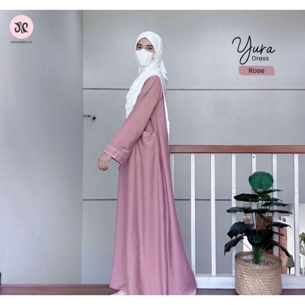 DRESS GAMIS MUSLIMAH POLOS BAHAN POLO LINEN