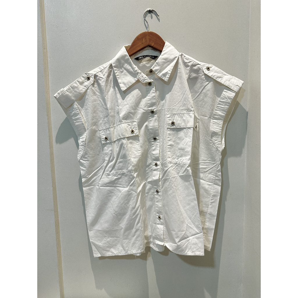 (pl) zara shirt kemeja lengan pendek women