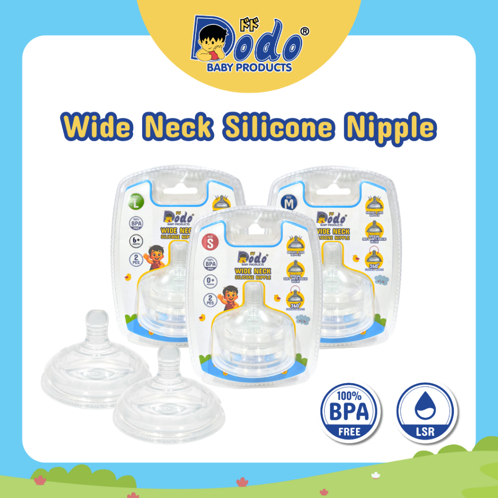 Dodo Wide Neck Silicone Nipple (Nipple untuk botol leher lebar/wide neck bottle 4 oz & 8oz)