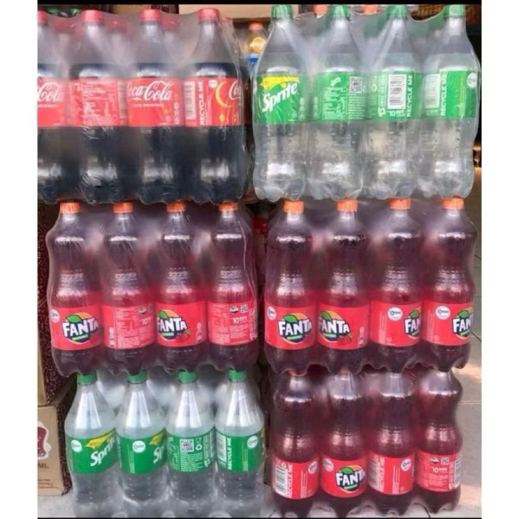 COCA COLA, FANTA, SPRITE, 1LUSIN/12BOTOL ISI 1L
