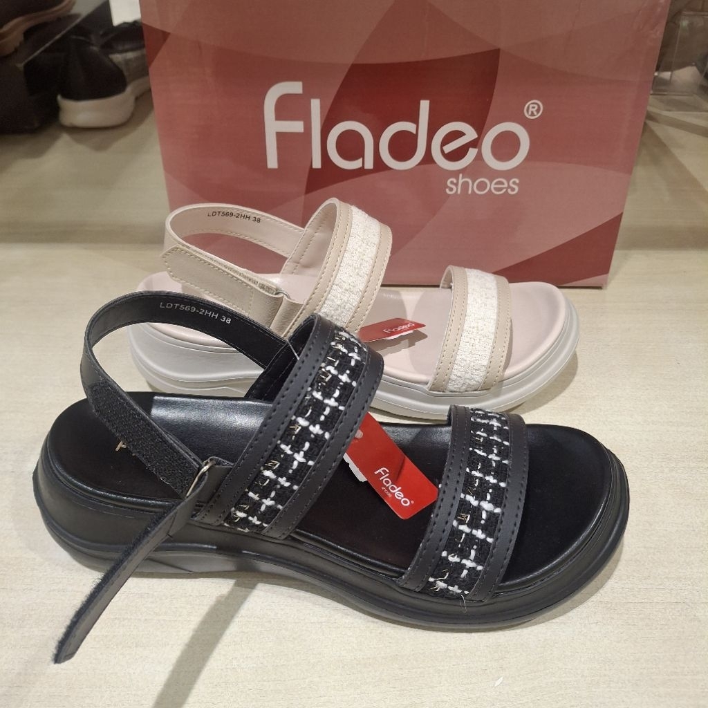 Fladeo sepatu sandal wedges 5cm wanita new ringan & ori size 36-40