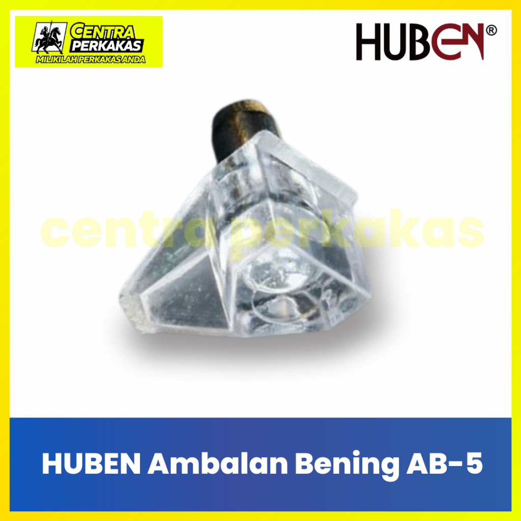 Huben AB-5 Paket 100 Pcs Ambalan Bening Penyangga Sekat Lemari Rak Kaca - Pin Plastik Bening Murah