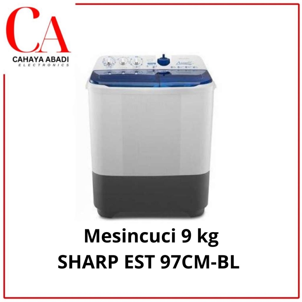 SHARP mesin cuci 2 tabung 9 kg EST 97CM ES T97CM EST97CM