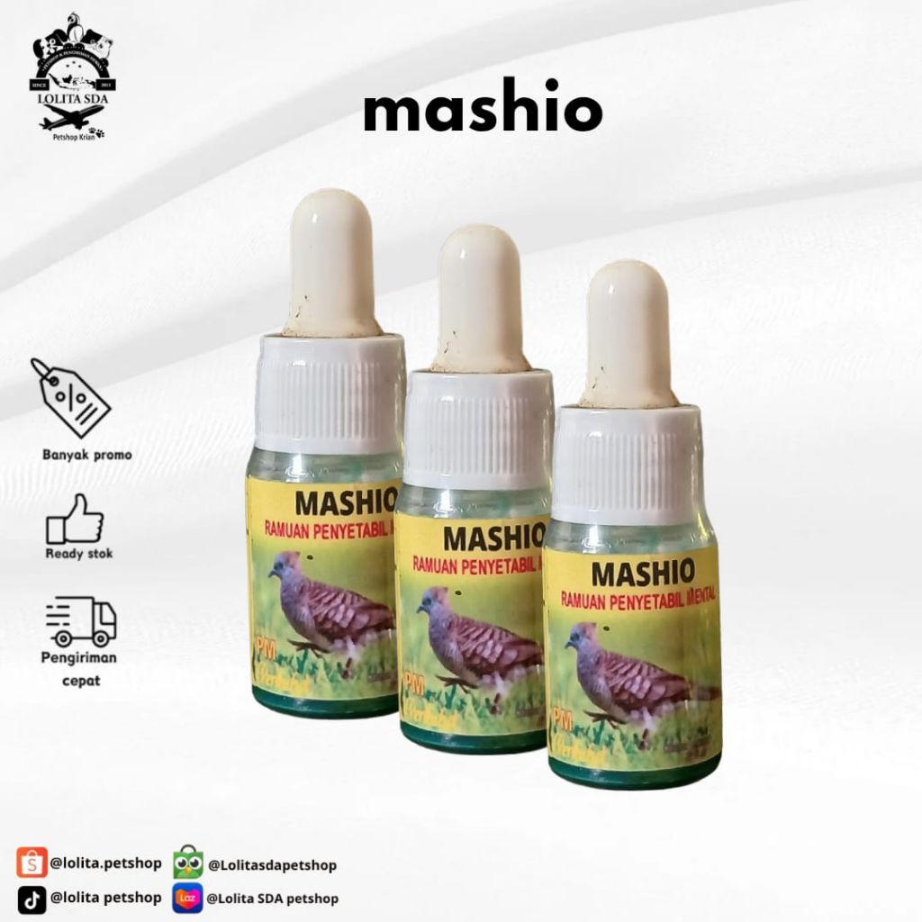 Mashio Ramuan Penyetabil Mental / peningkat birahi untuk burung Perkutut Mashio Perkutut Isi 10ml