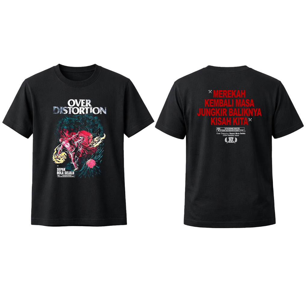 Indierock T-shirt Band Over distortion Sepakbola Selalu
