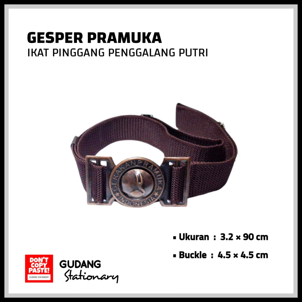 Gesper Sabuk Seragam Pramuka Penggalang Putri | Atribut Perlengkapan Pramuka