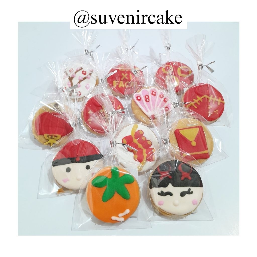 cookies imlek  isi 12pcs/cookies imlek perbox /kue imlek/hiasan imlek/kukis imlek lucu/suvenir imlek