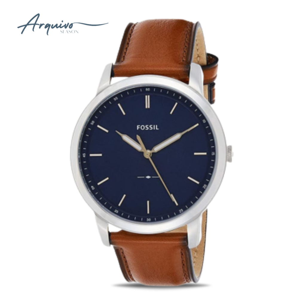 Jam Tangan Fossil Pria The Minimalist Slim Kulit Brown Casual Original FS5304