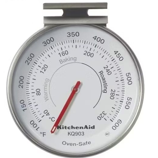 KitchenAid KQ903 3-in Dial Oven/Appliance Thermometer, TEMPERATURE RANGE: 100F to 600F, Stainless St